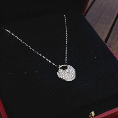 [Glitter Jewelry]AMULETTE SILVER FULL DIAMOND NECKLACE