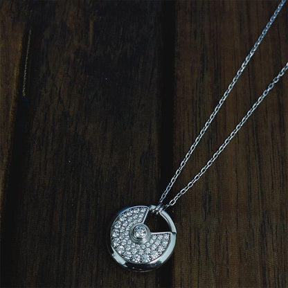 [Glitter Jewelry]AMULETTE SILVER FULL DIAMOND NECKLACE