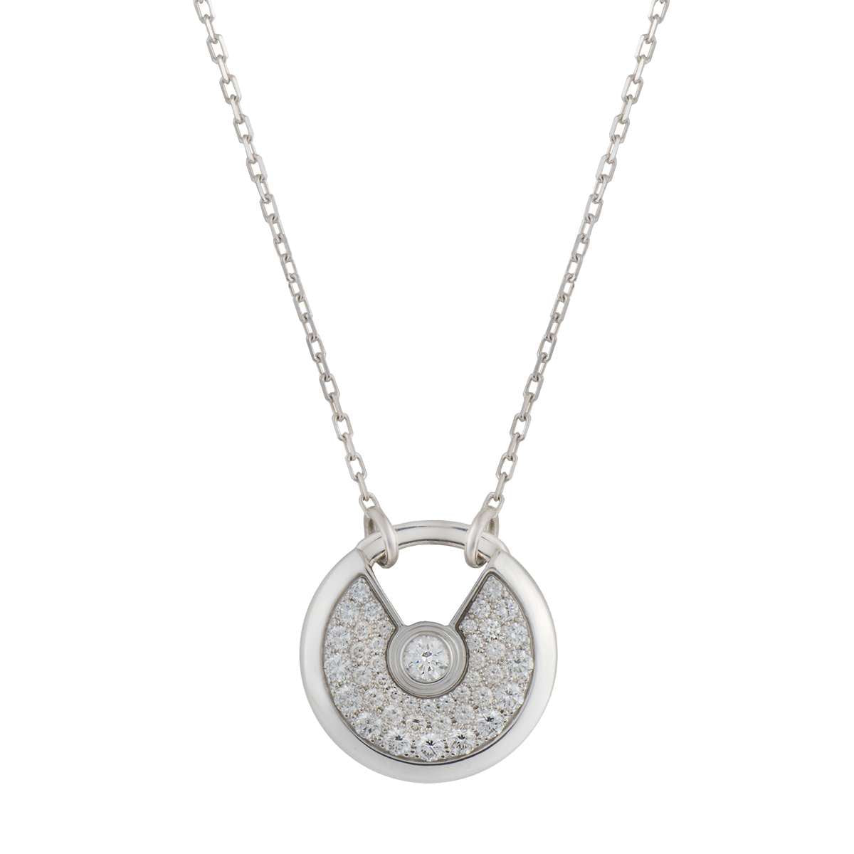 [Glitter Jewelry]AMULETTE SILVER FULL DIAMOND NECKLACE