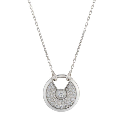 [Glitter Jewelry]AMULETTE SILVER FULL DIAMOND NECKLACE