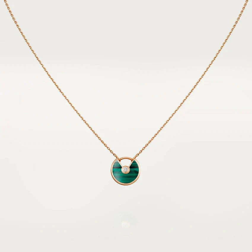 [Glitter Jewelry]AMULETTE ROSE GOLD MALACHITE NECKLACE