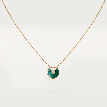 [Glitter Jewelry]AMULETTE ROSE GOLD MALACHITE NECKLACE
