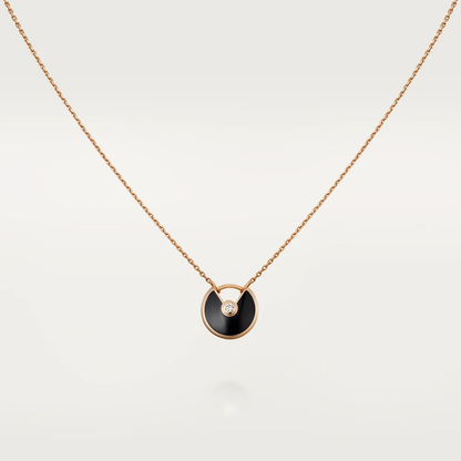 [Glitter Jewelry]AMULETTE ROSE GOLD ONYX NECKLACE