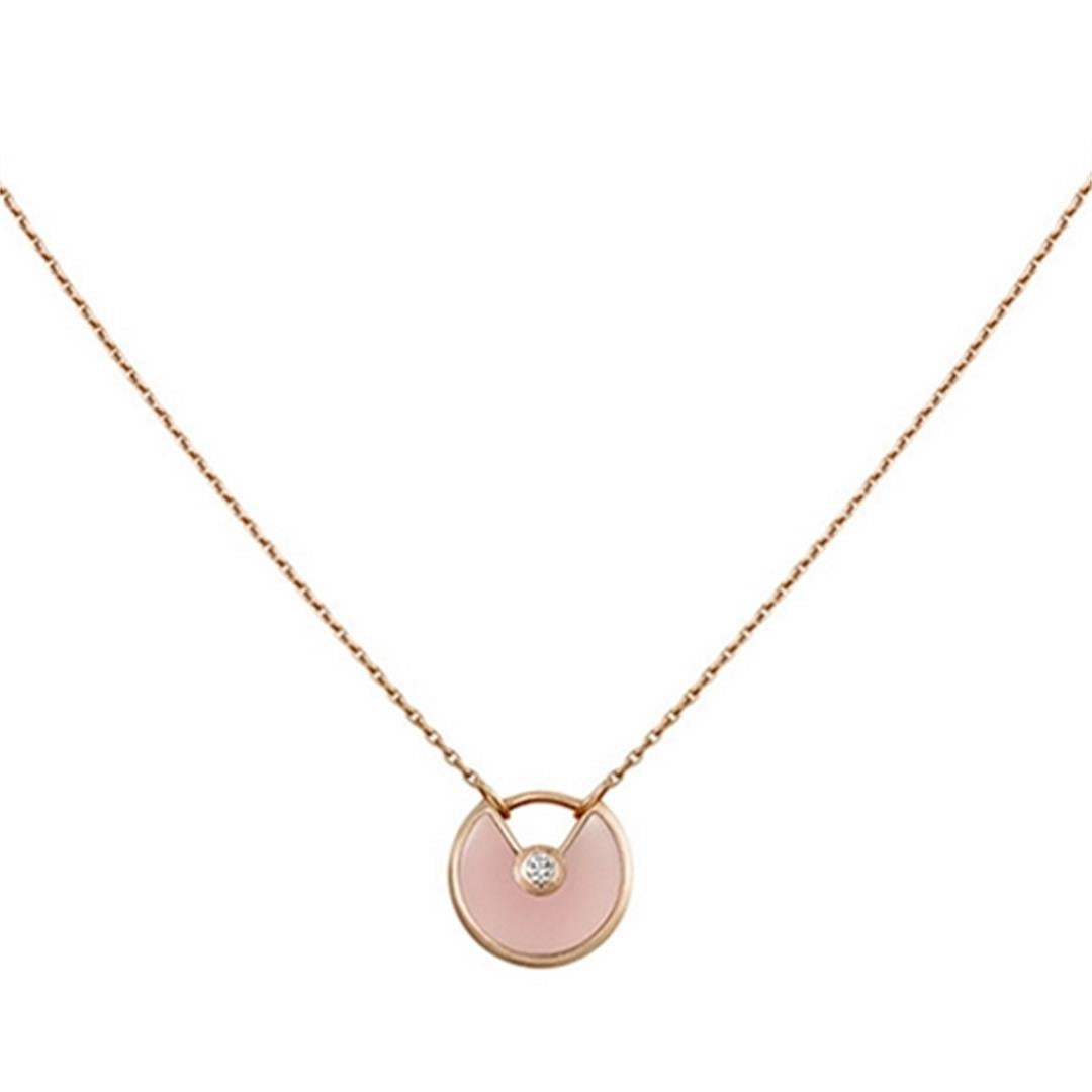 [Glitter Jewelry]AMULETTE ROSE GOLD PINK MOP NECKLACE