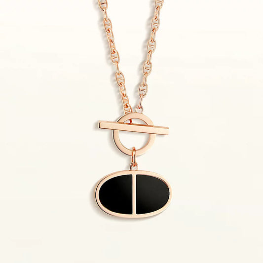 [Glitter Jewelry]CHAINE VERSO BLACK CERAMIC NECKLACE