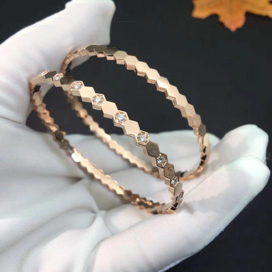 [Glitter Jewelry]BEE LOVE PINK GOLD DIAMOND BRACELET