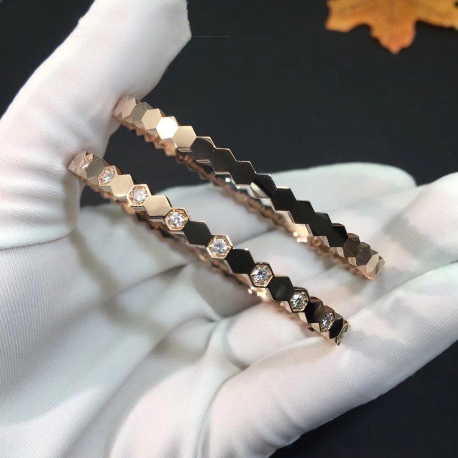 [Glitter Jewelry]BEE LOVE PINK GOLD DIAMOND BRACELET