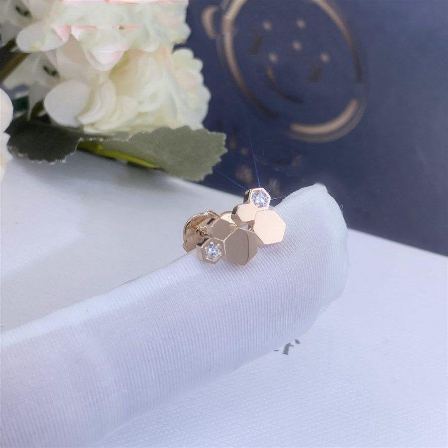 [Glitter Jewelry]BEE LOVE PINK GOLD DIAMOND EARRINGS
