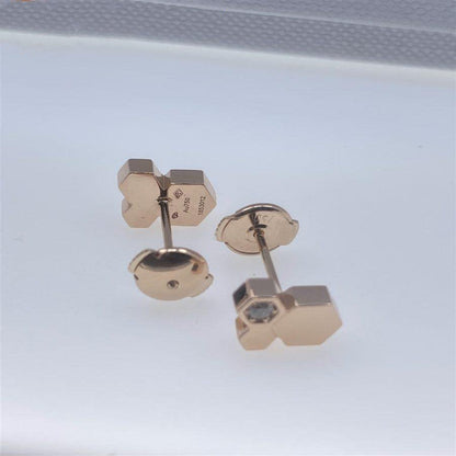 [Glitter Jewelry]BEE LOVE PINK GOLD DIAMOND EARRINGS
