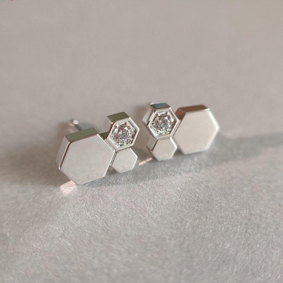 [Glitter Jewelry]BEE LOVE SILVER DIAMOND EARRINGS