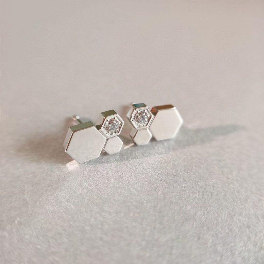 [Glitter Jewelry]BEE LOVE SILVER DIAMOND EARRINGS