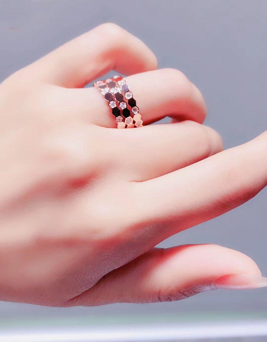 [Glitter Jewelry]BEE LOVE RING PINK GOLD DIAMOND