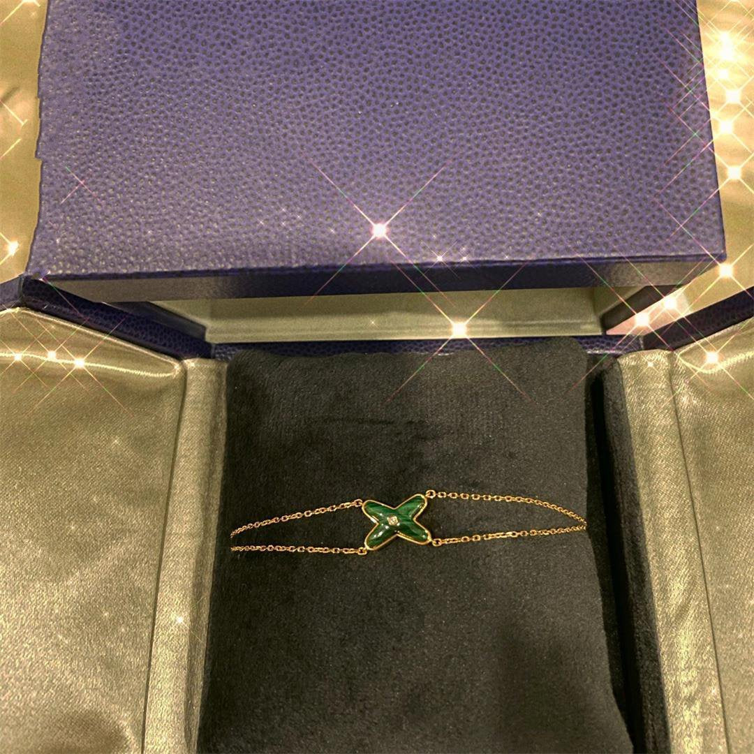 [Glitter Jewelry]JEUX BRACELET MALACHITE PINK GOLD 1 DIAMOND