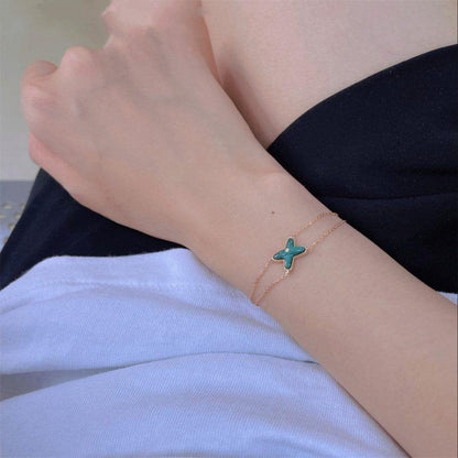 [Glitter Jewelry]JEUX BRACELET MALACHITE PINK GOLD 1 DIAMOND