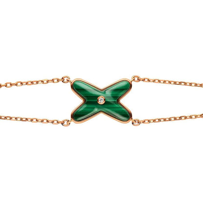 [Glitter Jewelry]JEUX BRACELET MALACHITE PINK GOLD 1 DIAMOND