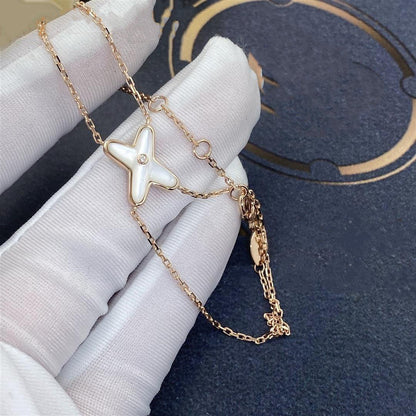 [Glitter Jewelry]JEUX BRACELET WHITE MOP PINK GOLD 1 DIAMOND
