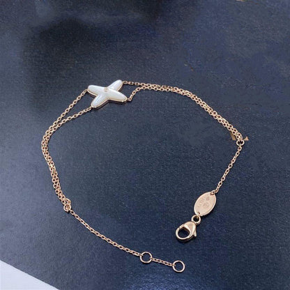 [Glitter Jewelry]JEUX BRACELET WHITE MOP PINK GOLD 1 DIAMOND