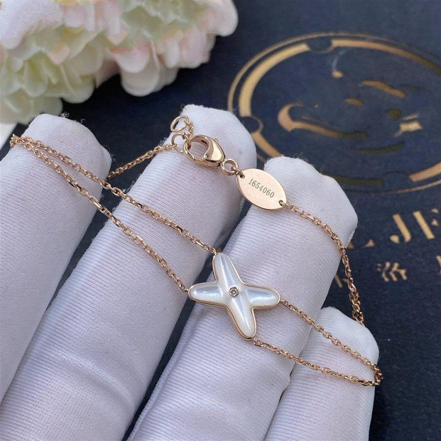 [Glitter Jewelry]JEUX BRACELET WHITE MOP PINK GOLD 1 DIAMOND