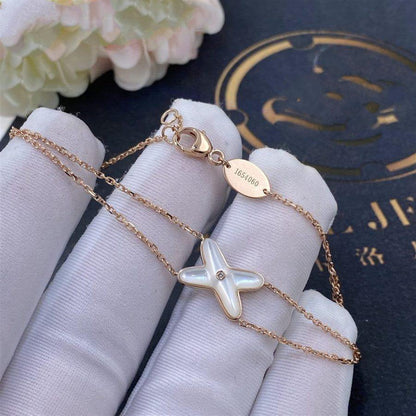 [Glitter Jewelry]JEUX BRACELET WHITE MOP PINK GOLD 1 DIAMOND