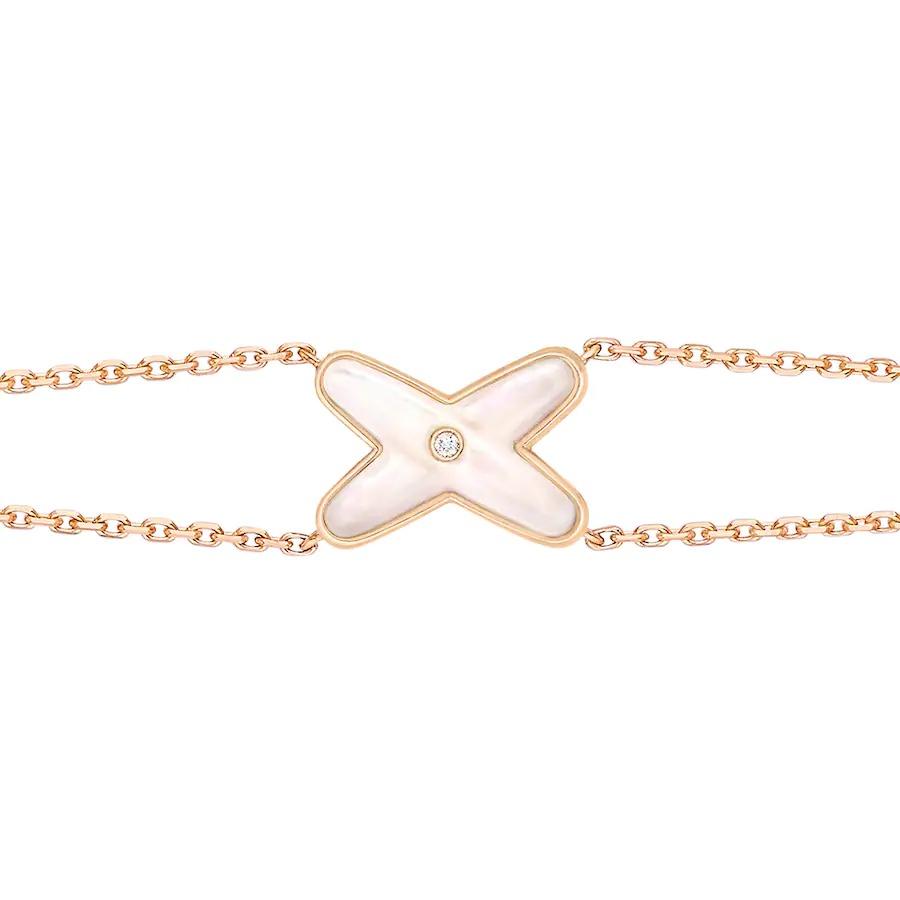 [Glitter Jewelry]JEUX BRACELET WHITE MOP PINK GOLD 1 DIAMOND
