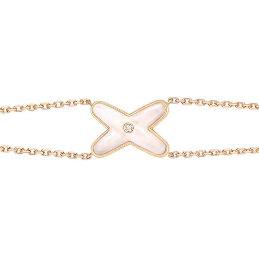 [Glitter Jewelry]JEUX BRACELET WHITE MOP PINK GOLD 1 DIAMOND