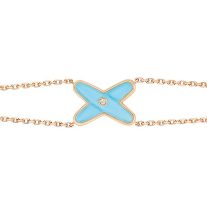 [Glitter Jewelry]JEUX BRACELET TURQUOISE PINK GOLD 1 DIAMOND