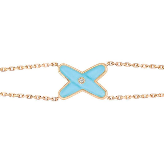 [Glitter Jewelry]JEUX BRACELET TURQUOISE PINK GOLD 1 DIAMOND
