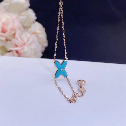 [Glitter Jewelry]JEUX BRACELET TURQUOISE PINK GOLD 1 DIAMOND