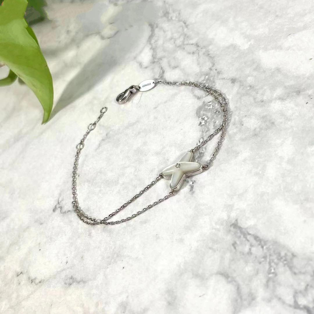 [Glitter Jewelry]JEUX BRACELET WHITE MOP SILVER 1 DIAMOND