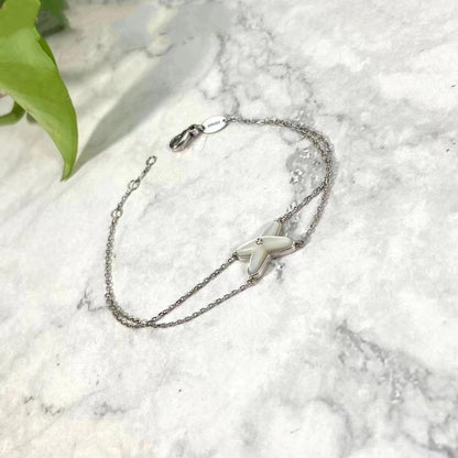 [Glitter Jewelry]JEUX BRACELET WHITE MOP SILVER 1 DIAMOND