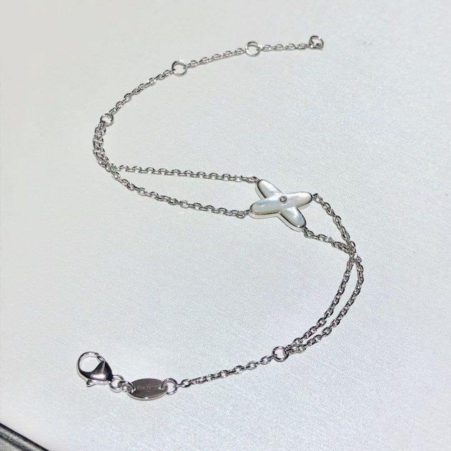 [Glitter Jewelry]JEUX BRACELET WHITE MOP SILVER 1 DIAMOND
