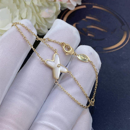 [Glitter Jewelry]JEUX BRACELET WHITE MOP GOLD 1 DIAMOND