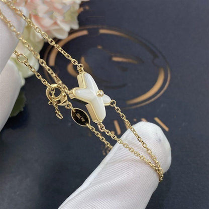 [Glitter Jewelry]JEUX BRACELET WHITE MOP GOLD 1 DIAMOND