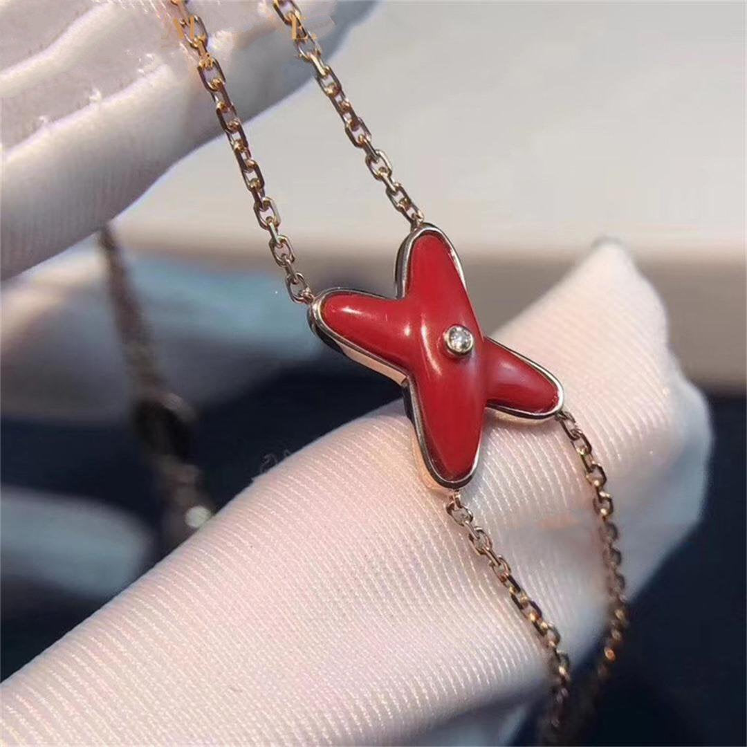 [Glitter Jewelry]JEUX BRACELET CARNELIAN PINK GOLD 1 DIAMOND