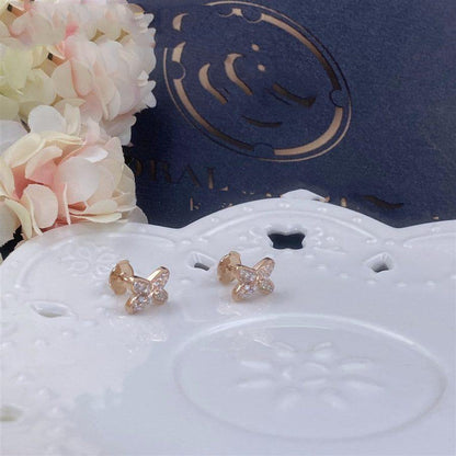 [Glitter Jewelry]JEUX DE PINK GOLD DIAMOND EARRINGS