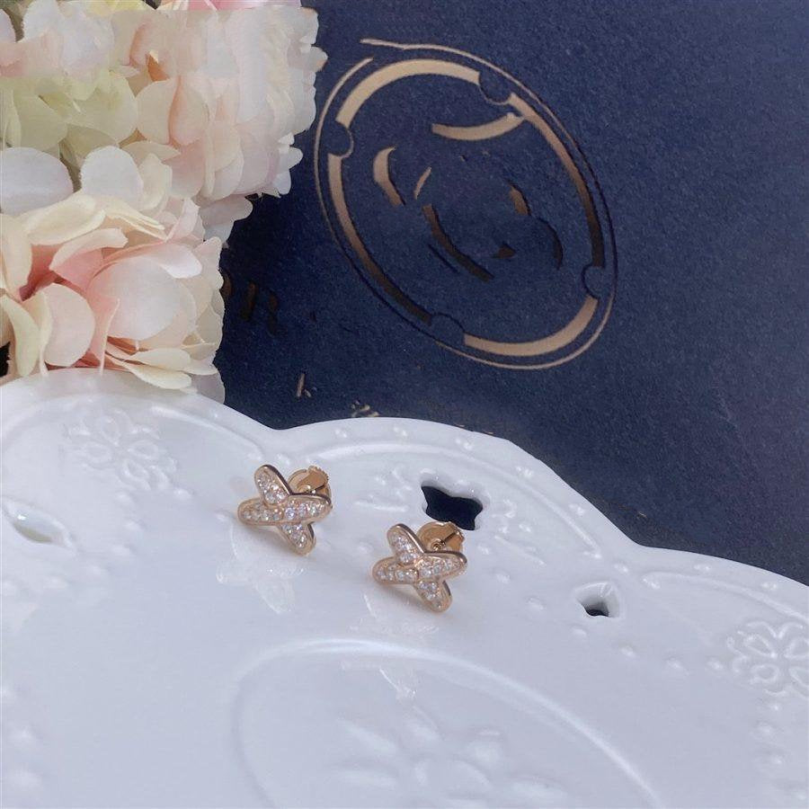 [Glitter Jewelry]JEUX DE PINK GOLD DIAMOND EARRINGS