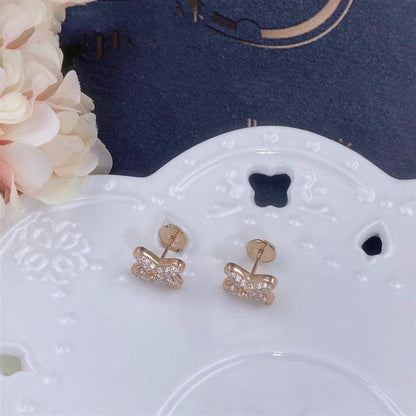[Glitter Jewelry]JEUX DE PINK GOLD DIAMOND EARRINGS