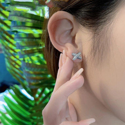 [Glitter Jewelry]JEUX DE SILVER DIAMOND EARRINGS