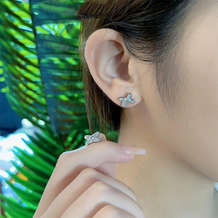 [Glitter Jewelry]JEUX DE SILVER DIAMOND EARRINGS