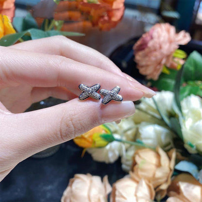 [Glitter Jewelry]JEUX DE SILVER DIAMOND EARRINGS
