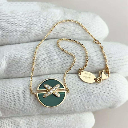 [Glitter Jewelry]JEUX DE BRACELET MALACHITE PINK GOLD DIAMONDS