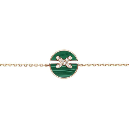 [Glitter Jewelry]JEUX DE BRACELET MALACHITE PINK GOLD DIAMONDS
