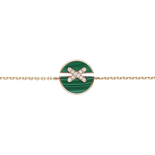 [Glitter Jewelry]JEUX DE BRACELET MALACHITE PINK GOLD DIAMONDS