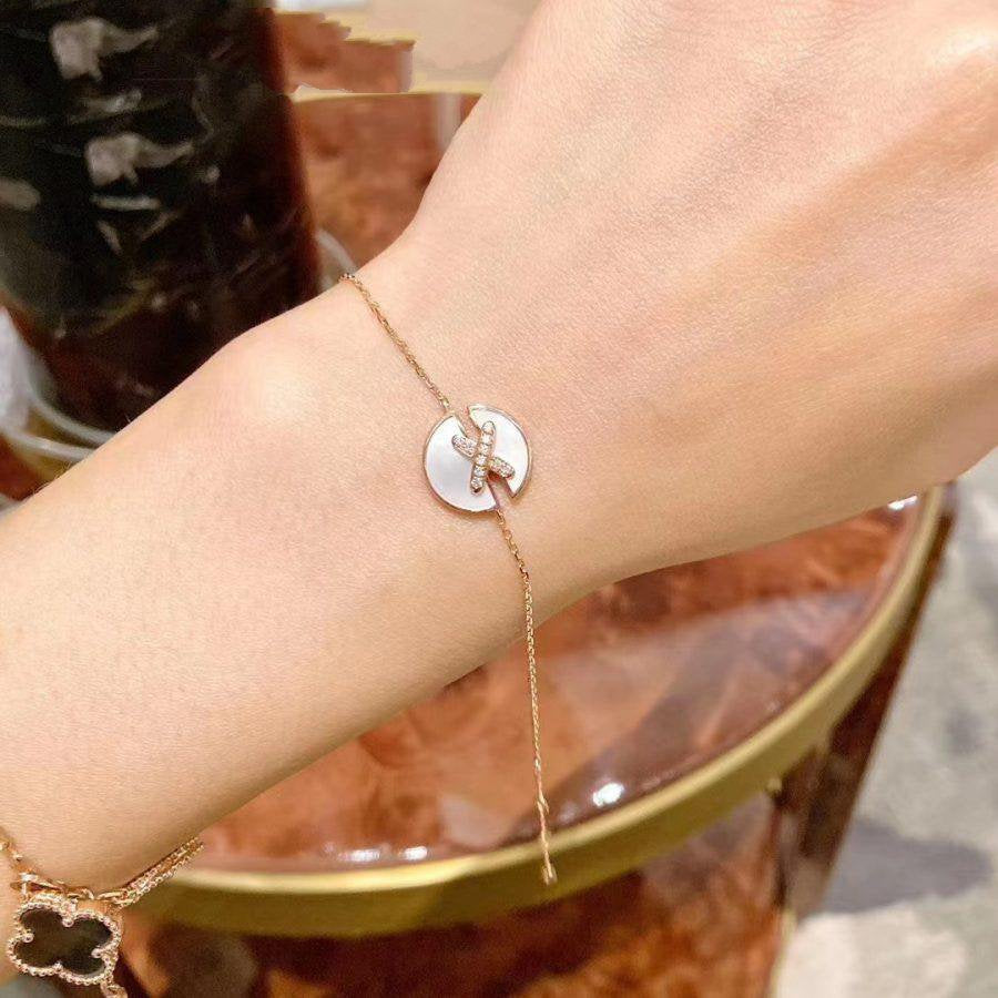[Glitter Jewelry]JEUX DE BRACELET MOP PINK GOLD DIAMONDS