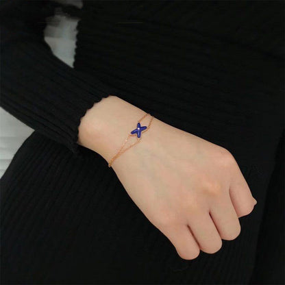 [Glitter Jewelry]Hollow Design Four-Leaf Clover Flower Shape Ring