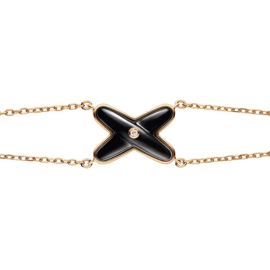 [Glitter Jewelry]JEUX BRACELET ONYX PINK GOLD 1 DIAMOND