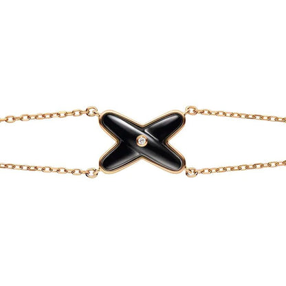 [Glitter Jewelry]JEUX BRACELET ONYX PINK GOLD 1 DIAMOND