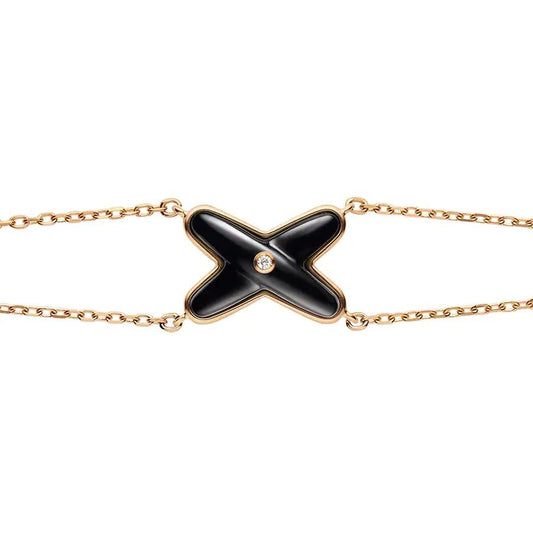 [Glitter Jewelry]JEUX BRACELET ONYX PINK GOLD 1 DIAMOND