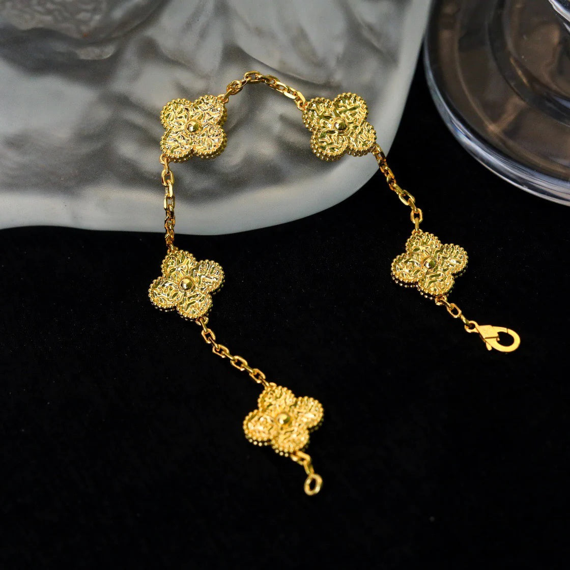 [Glitter Jewelry]CLOVER 5 MOTIFS BRONZING BRACELET