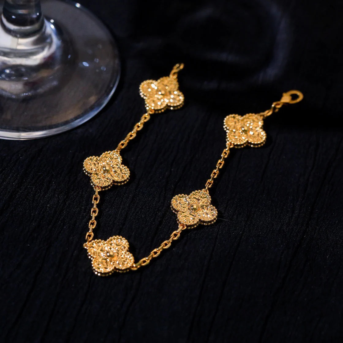 [Glitter Jewelry]CLOVER 5 MOTIFS BRONZING BRACELET